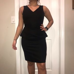 Black V neck dress